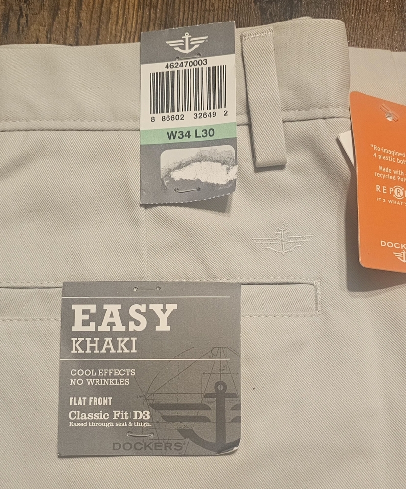 Dockers Easy Khaki Pants in Light Cream 34 X 30